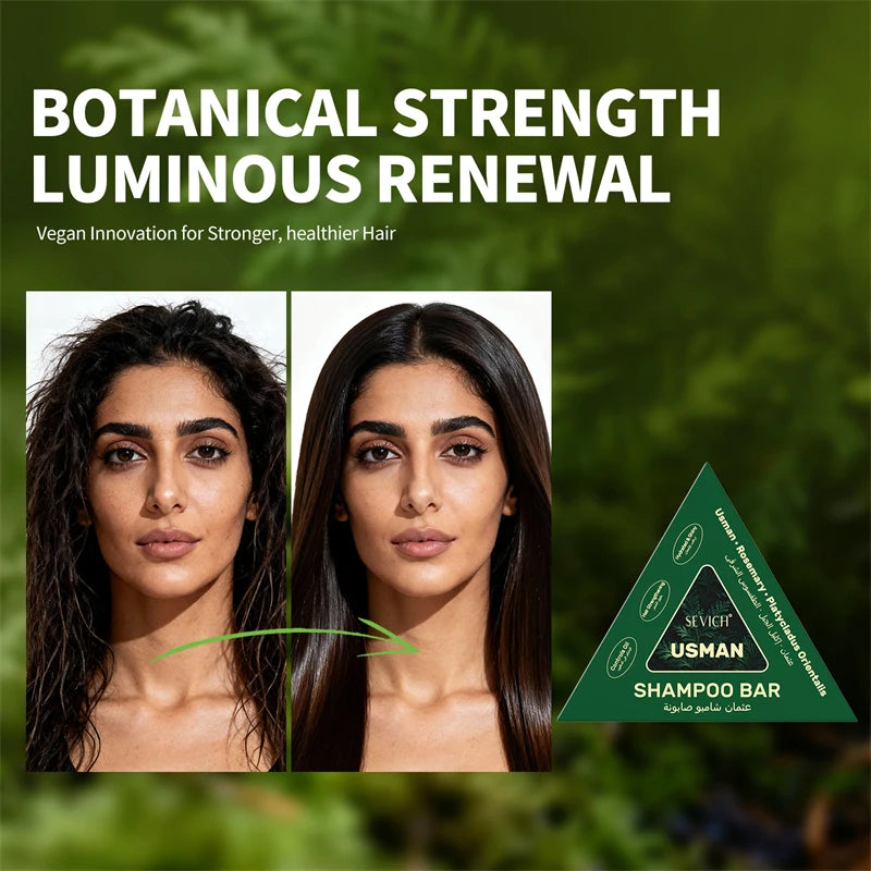 120g Usman Grass & Platycladus Shampoo Soap Strengthen Hair Root Growth Shampoo Bar Natural Herbal Hair loss treatment Hair Care